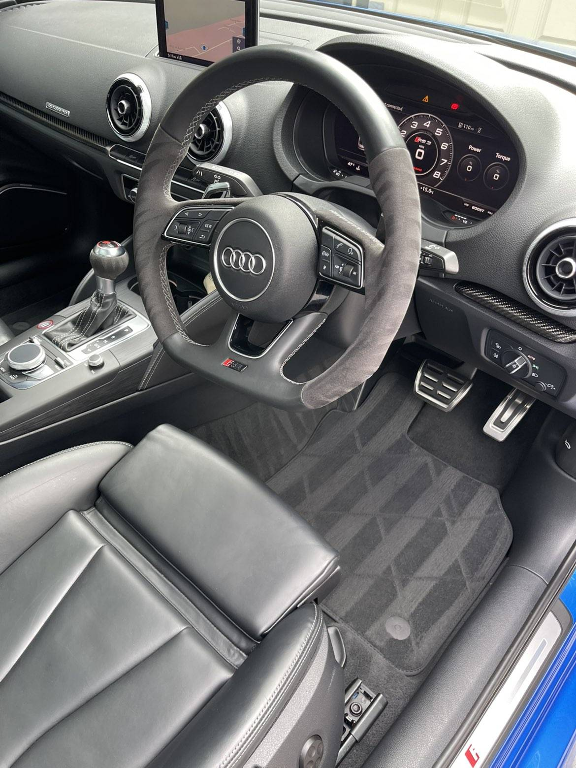 Audi RS3 interior after professional detailing